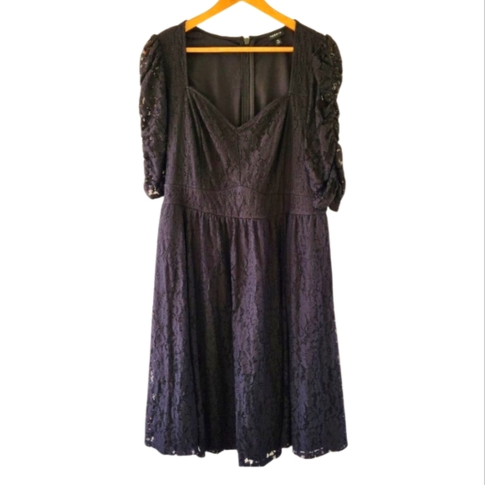 Torrid Black Lace Overlay Party Cocktail Midi Dress Plus Size 20 - Picture 3 of 11